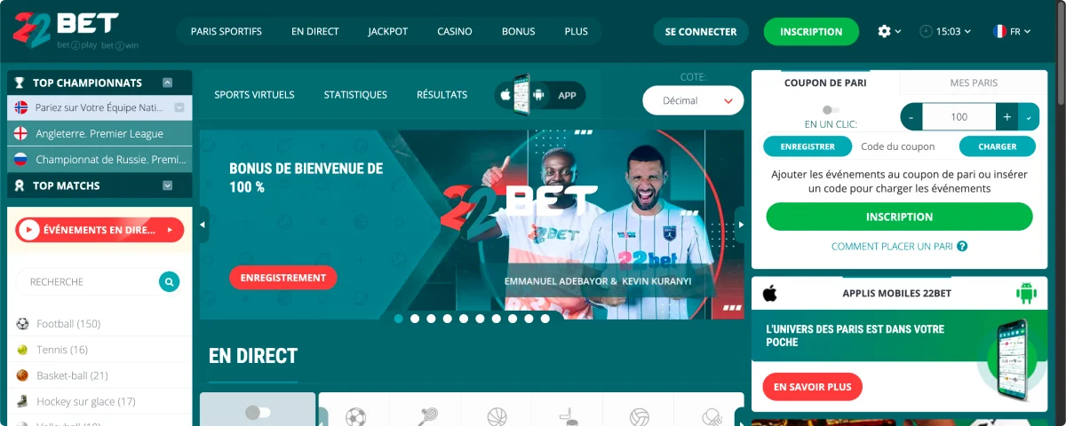 22Bet Paris en Ligne 22Bet Paris en Ligne